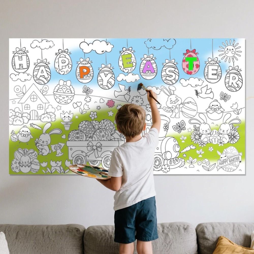 Art Craft Jumbo - Póster para colorear gigante de Pascua