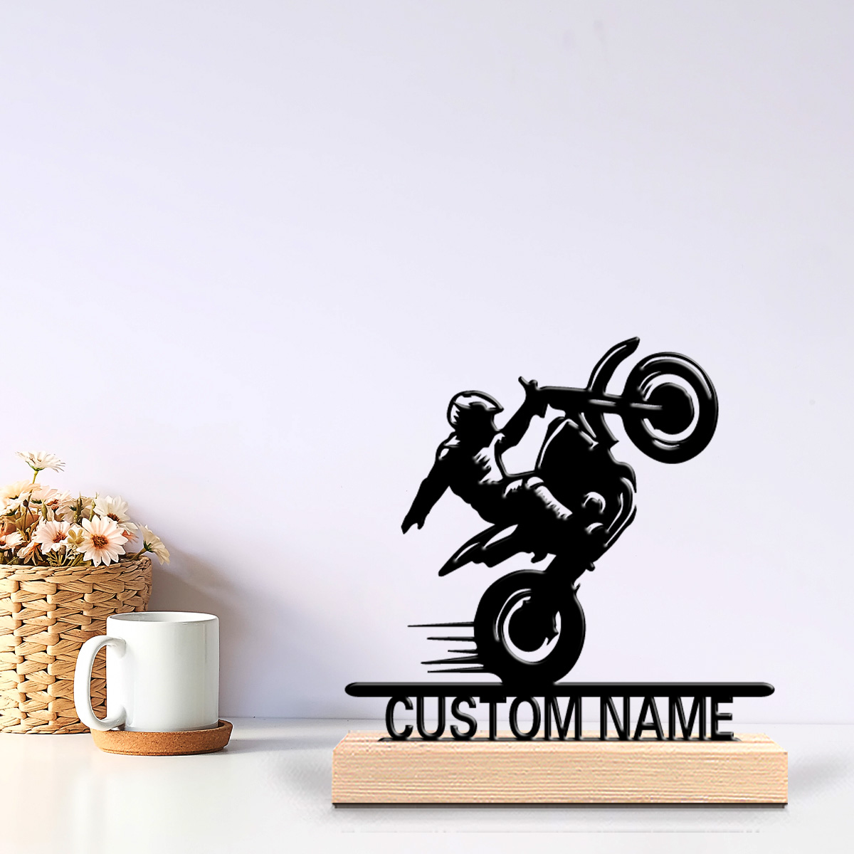 Art Y Craft - Escultura Metálica Personalizada con Texto, Motocicleta