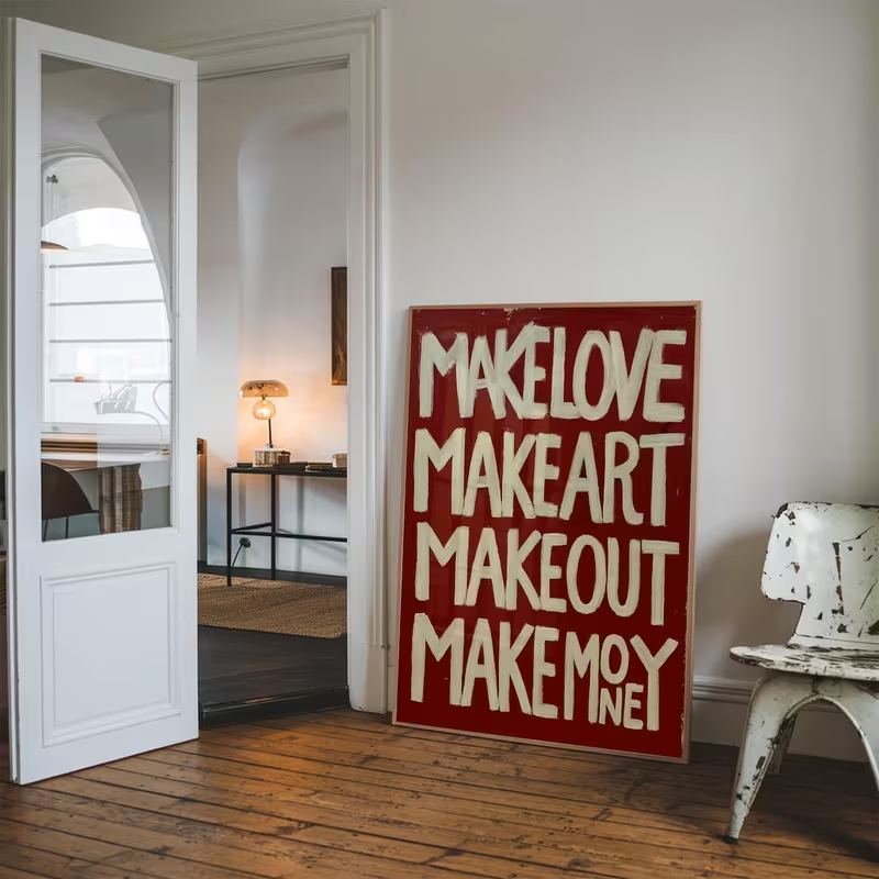 Cuadro moderno y retro hecho a - Art Craft Love reseña y precio