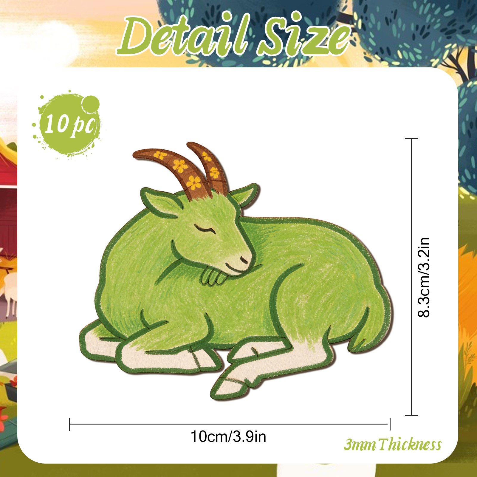 Juego de 10 Adornos de Madera  - Art Crafts reseña y precio